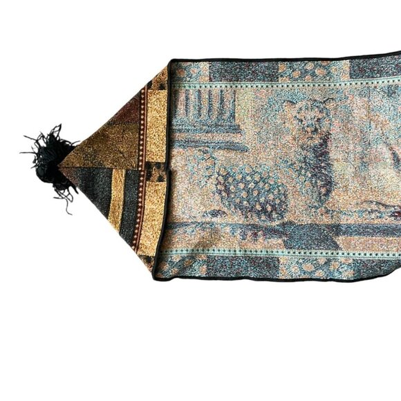 Vintage Elegant Cheetah Tapestry Table Runner Tassels Animal Print African - Picture 5 of 6
